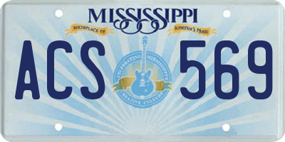 MS license plate ACS569