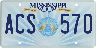 MS license plate ACS570