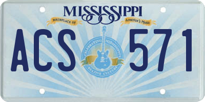 MS license plate ACS571