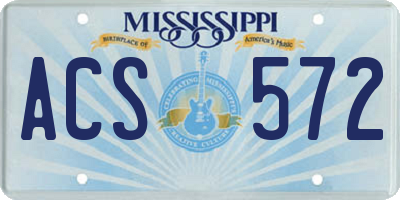 MS license plate ACS572