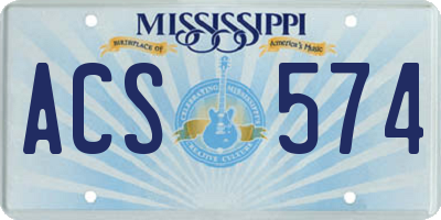 MS license plate ACS574