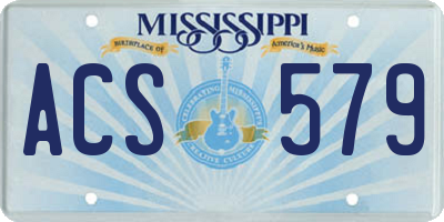 MS license plate ACS579