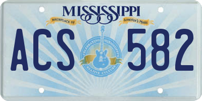 MS license plate ACS582