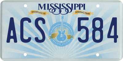 MS license plate ACS584