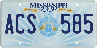 MS license plate ACS585