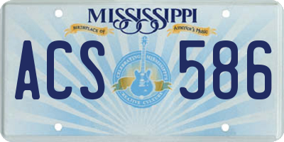 MS license plate ACS586
