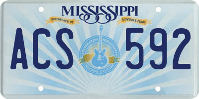 MS license plate ACS592