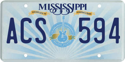 MS license plate ACS594