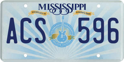MS license plate ACS596