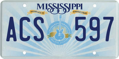 MS license plate ACS597