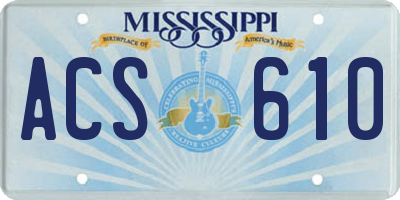 MS license plate ACS610