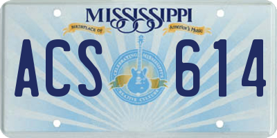 MS license plate ACS614