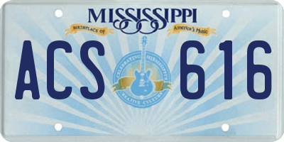 MS license plate ACS616