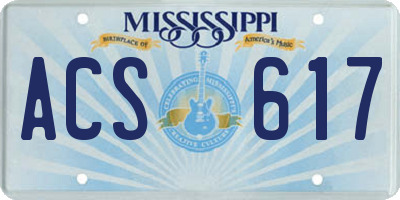MS license plate ACS617