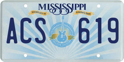 MS license plate ACS619