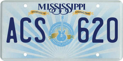MS license plate ACS620