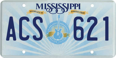 MS license plate ACS621