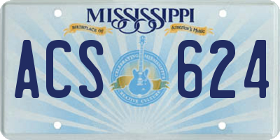 MS license plate ACS624