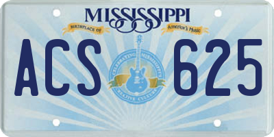 MS license plate ACS625
