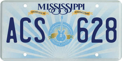 MS license plate ACS628