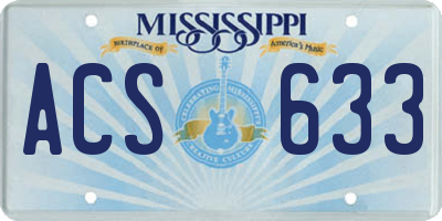 MS license plate ACS633