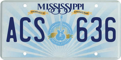 MS license plate ACS636