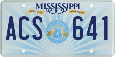MS license plate ACS641