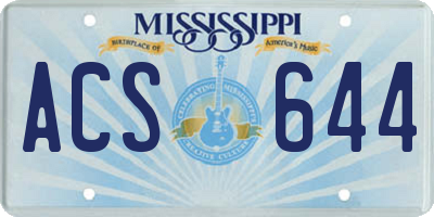MS license plate ACS644