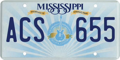 MS license plate ACS655