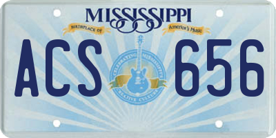 MS license plate ACS656