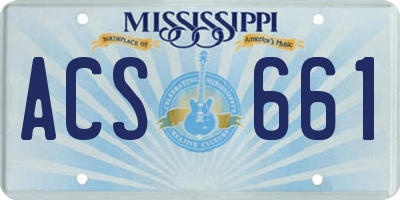 MS license plate ACS661