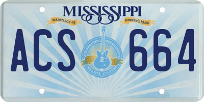 MS license plate ACS664