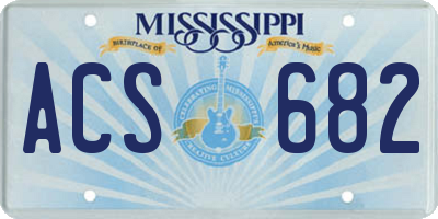 MS license plate ACS682