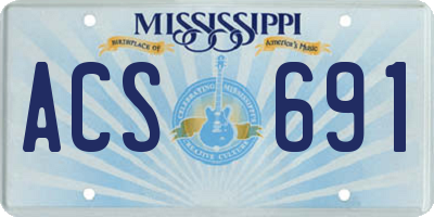 MS license plate ACS691