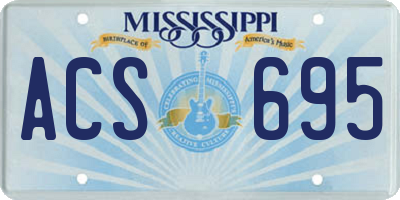 MS license plate ACS695