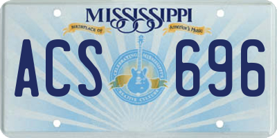 MS license plate ACS696