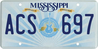MS license plate ACS697