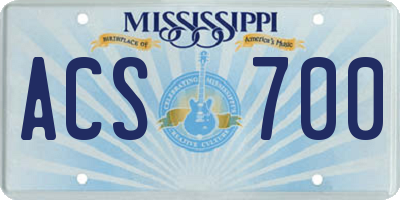 MS license plate ACS700