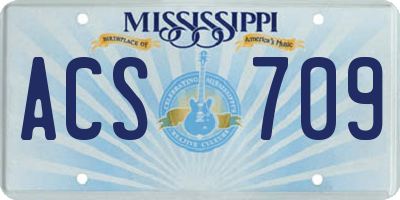 MS license plate ACS709