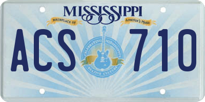 MS license plate ACS710