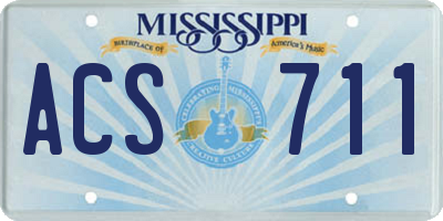 MS license plate ACS711