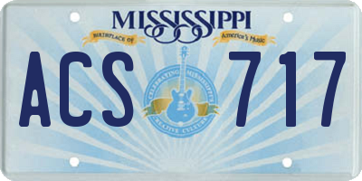 MS license plate ACS717