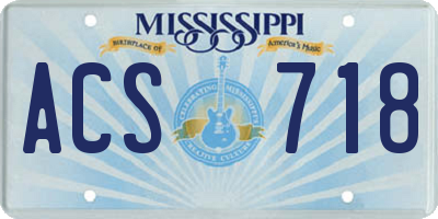 MS license plate ACS718