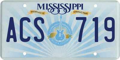 MS license plate ACS719