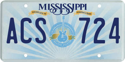 MS license plate ACS724