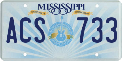 MS license plate ACS733