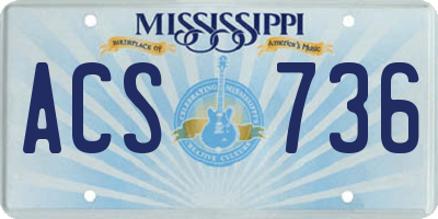 MS license plate ACS736