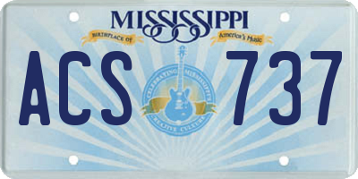 MS license plate ACS737