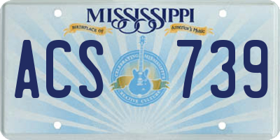 MS license plate ACS739