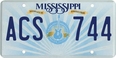 MS license plate ACS744